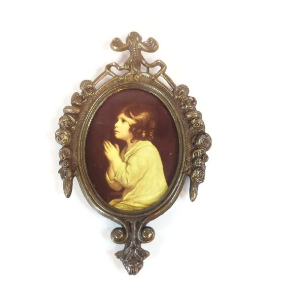 Vintage Italian Infant Samuel by Sir Joshua Reynolds Metal Ornate Frame - Picture 1 of 4